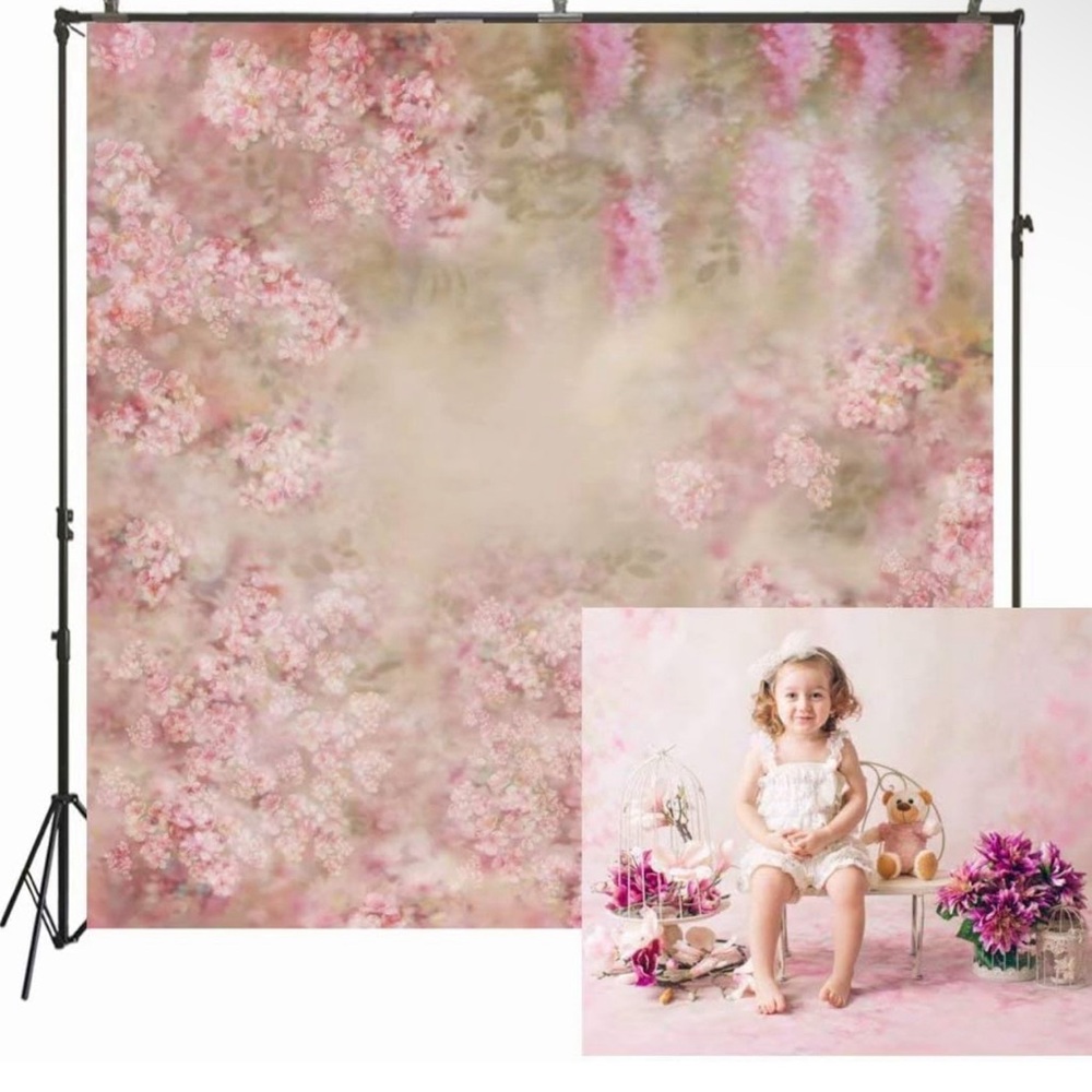 Brand new floral spring backdrop children photography/ party event 150cm x 150cm